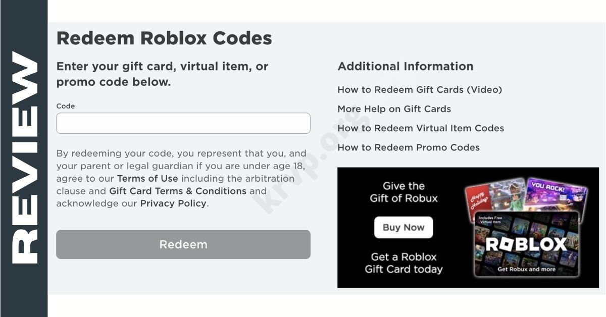 Roblox.com/Redeem Robux Codes